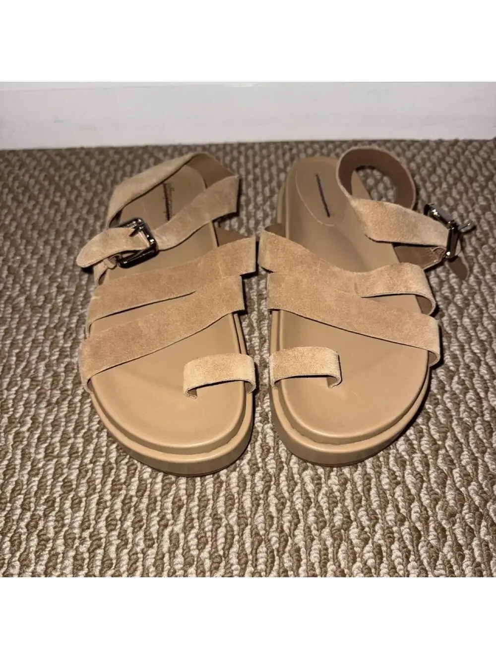 Jeffrey Campbell Getaway Footbed Suede Sandals